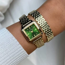 Montre CLUSE GRACIEUSE MINI Femme cadran vert bracelet acier inoxydable doré