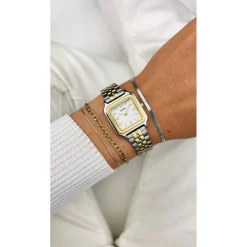 Montre CLUSE Gracieuse Petite femme cadran blanc bracelet acier bicolore