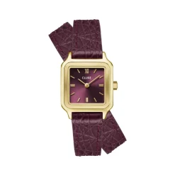 Montre CLUSE GRACIEUSE PETITE Femme cadran rouge bracelet cuir bordeaux