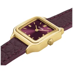 Montre CLUSE GRACIEUSE PETITE Femme cadran rouge bracelet cuir bordeaux