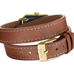 Montre CLUSE Gracieuse Petite femme cadran marron bracelet cuir doré