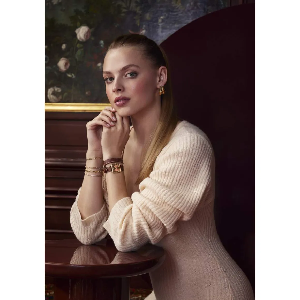Montre CLUSE Gracieuse Petite femme cadran marron bracelet cuir doré