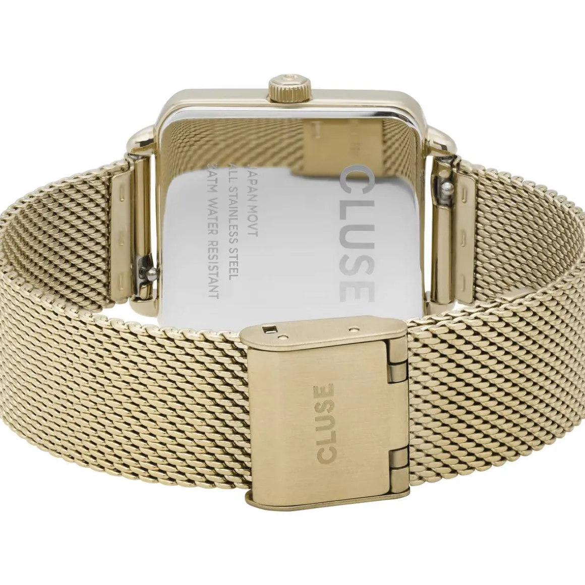 Montre CLUSE La Tétragone femme cadran vert bracelet acier doré