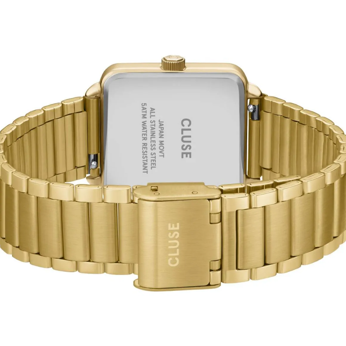 Montre CLUSE La Tétragone Multifunction femme cadran vert bracelet acier doré
