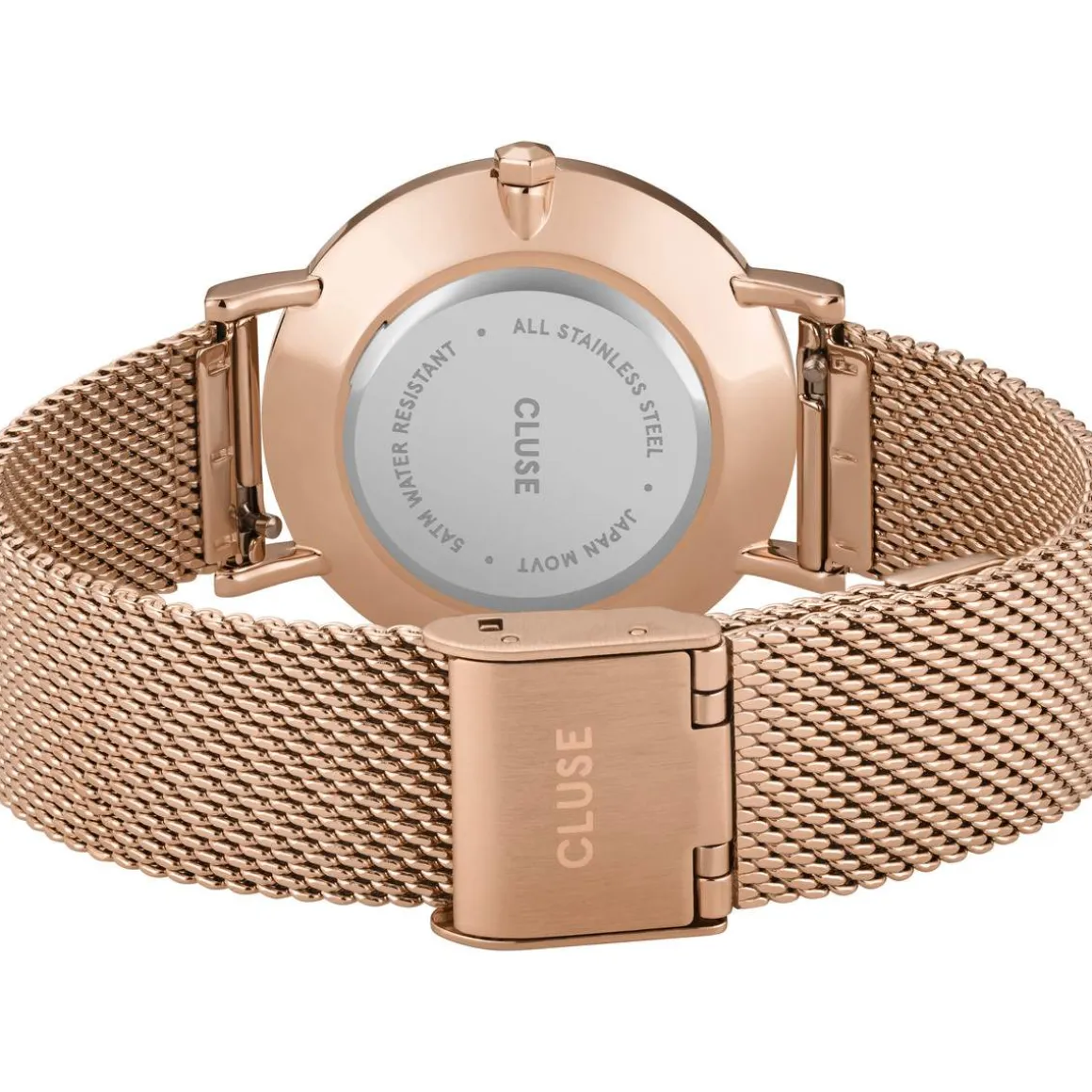 Montre CLUSE Minuit femme cadran blanc bracelet acier rose or