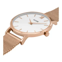 Montre CLUSE Minuit femme cadran blanc bracelet acier rose or