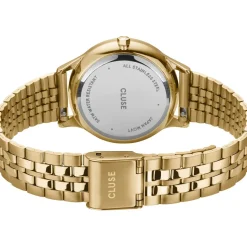 Montre CLUSE Minuit Multifunction femme cadran doré bracelet acier doré