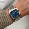 Montre CLUSE QUADRUS Homme cadran bleu bracelet acier inoxydable gris clair