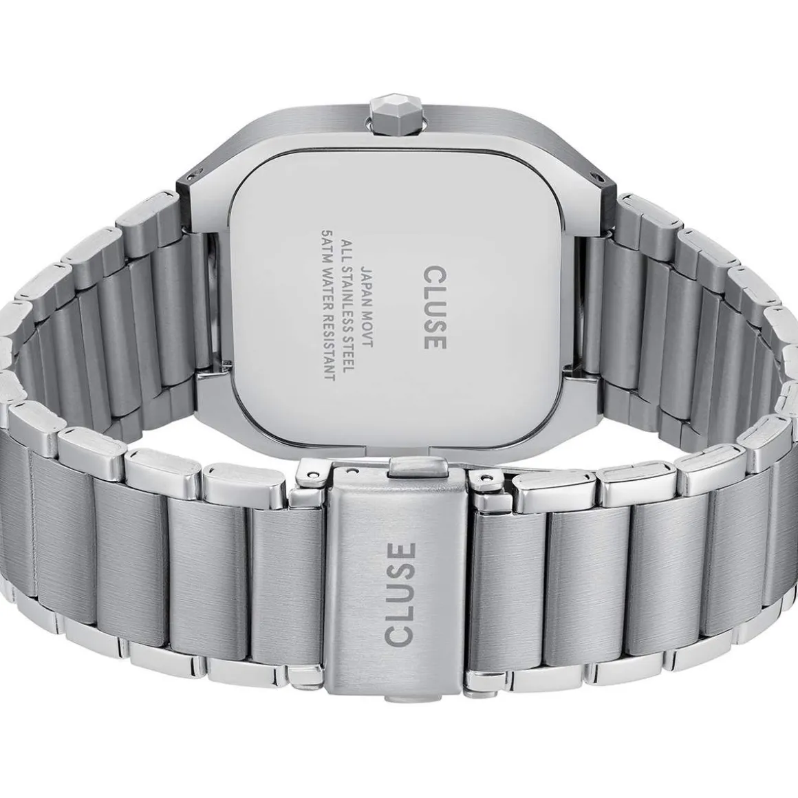 Montre CLUSE QUADRUS Homme cadran bleu bracelet acier inoxydable gris clair