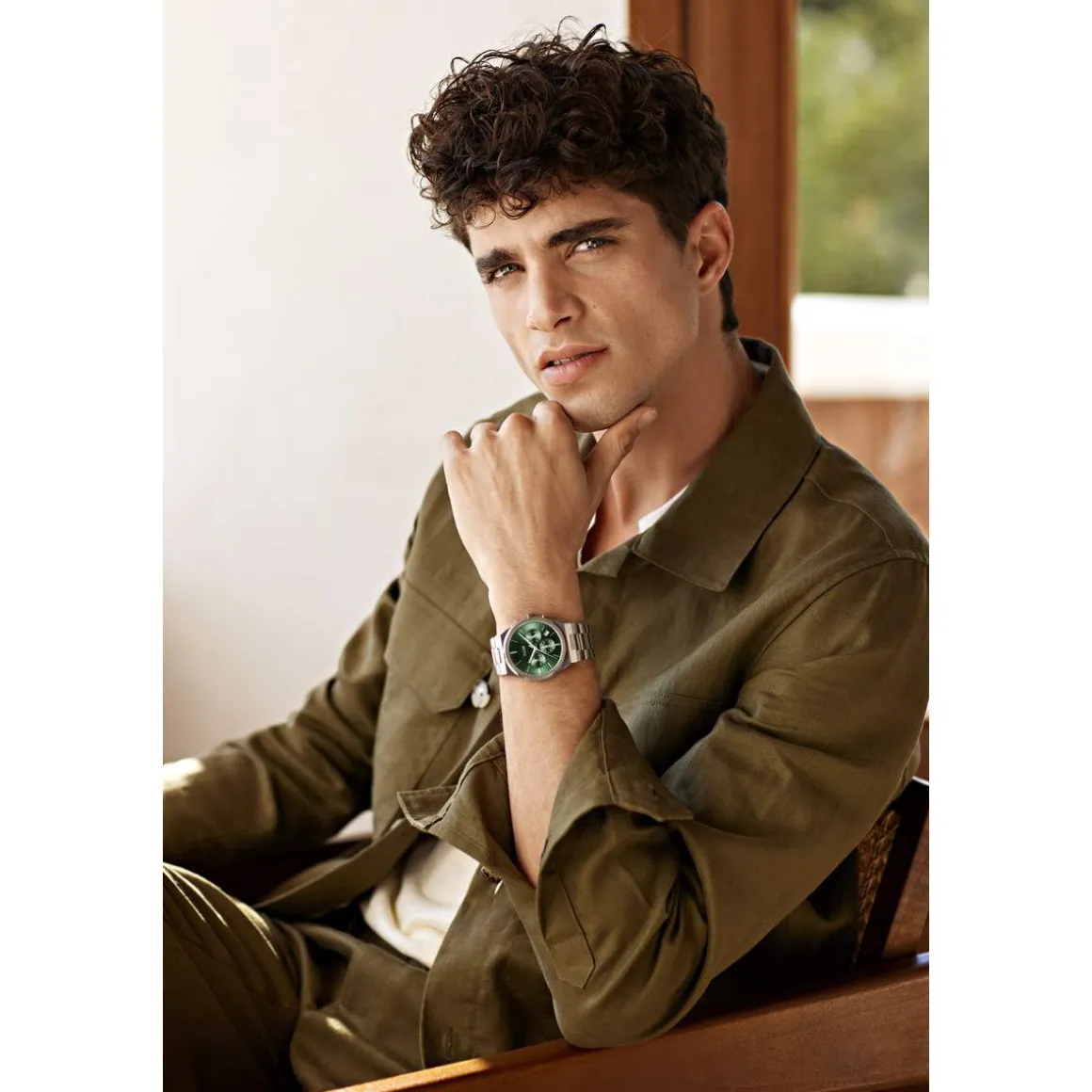 Montre CLUSE Vigoureux Chrono homme cadran vert bracelet acier