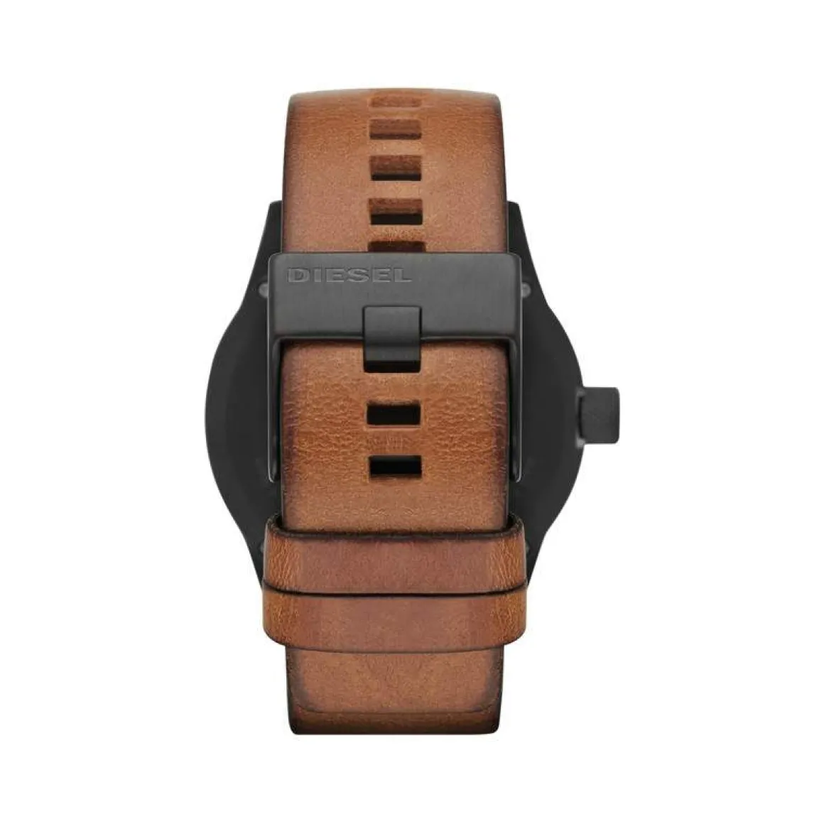 Montre Diesel homme acier noir cuir marron