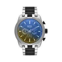 Montre DIESEL homme bracelet acier bicolore noir