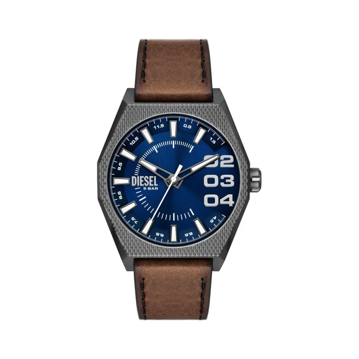 Montre DIESEL scraper homme bracelet cuir marron