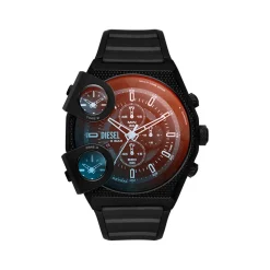Montre DIESEL Sideshow homme acier noir bracelet silicone noir