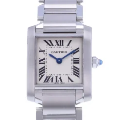 Montre d'occasion CARTIER Tank femme quartz bracelet acier