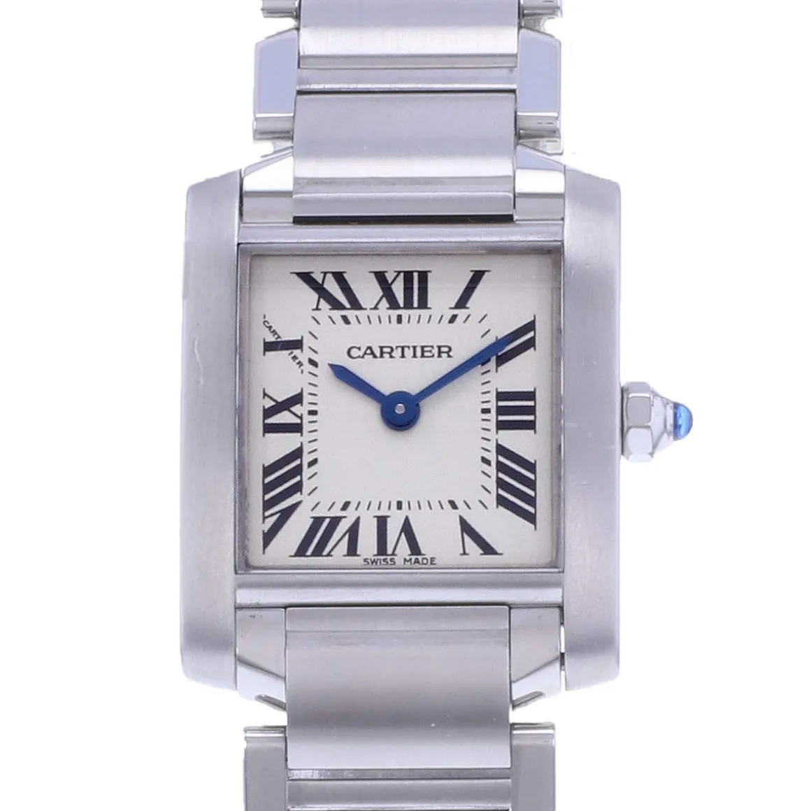 Montre d'occasion CARTIER Tank femme quartz bracelet acier