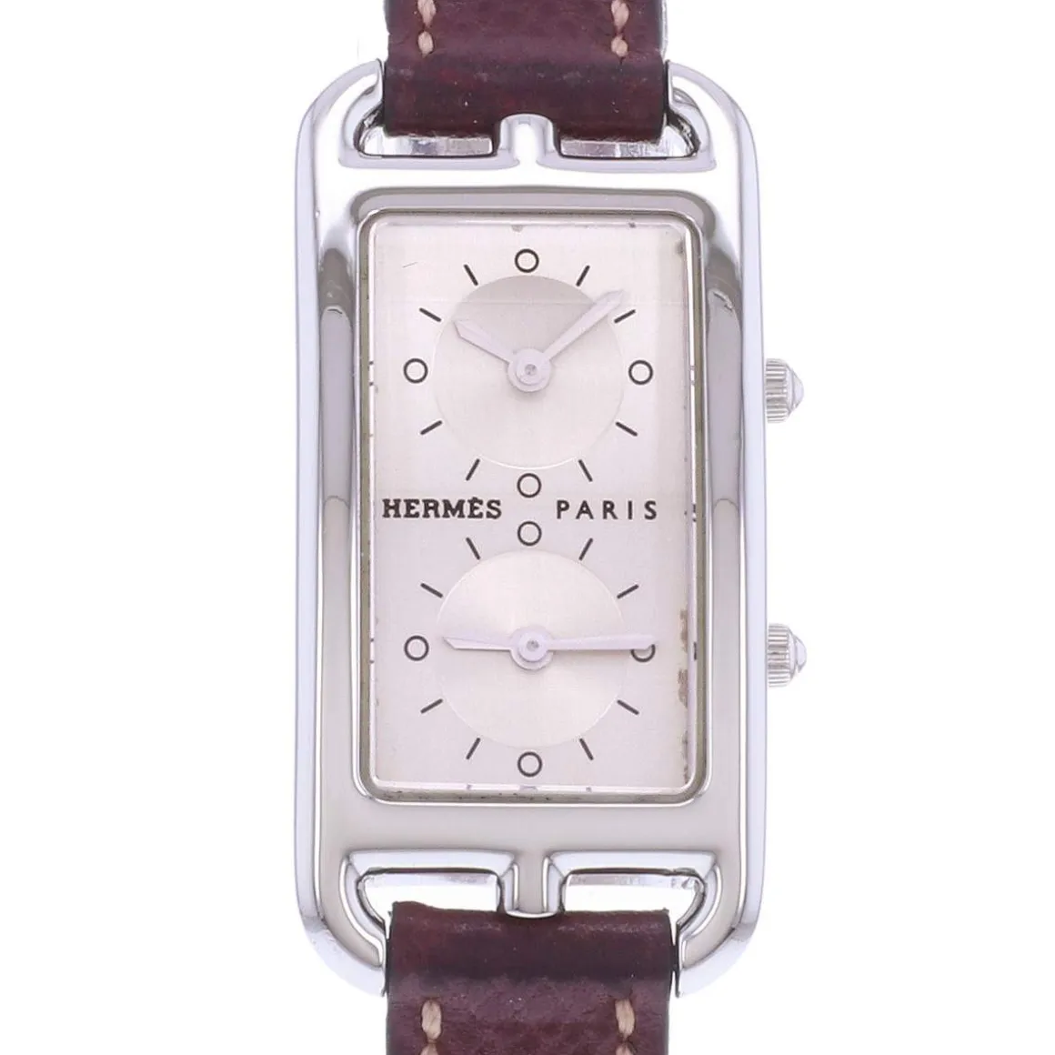 Montre d'occasion HERMES Cape Cod femme quartz bracelet cuir d'origine