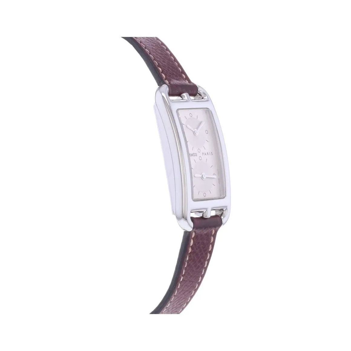Montre d'occasion HERMES Cape Cod femme quartz bracelet cuir d'origine