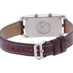 Montre d'occasion HERMES Cape Cod femme quartz bracelet cuir d'origine