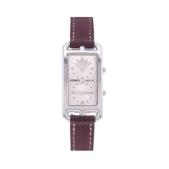 Montre d'occasion HERMES Cape Cod femme quartz bracelet cuir d'origine
