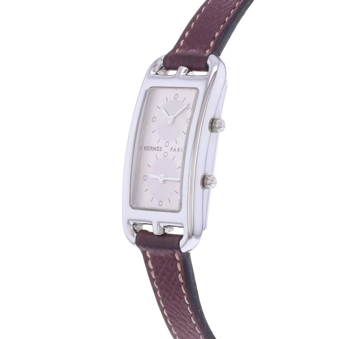 Montre d'occasion HERMES Cape Cod femme quartz bracelet cuir d'origine