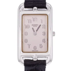 Montre d'occasion HERMES Cape Cod femme quartz bracelet cuir cresus