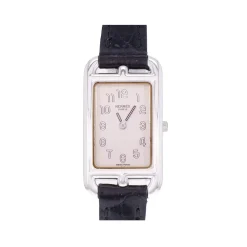 Montre d'occasion HERMES Cape Cod femme quartz bracelet cuir cresus