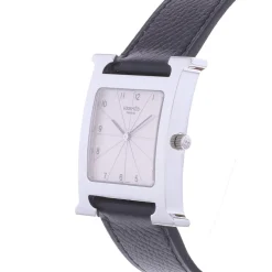 Montre d'occasion HERMES Heure H homme quartz bracelet cuir d'origine