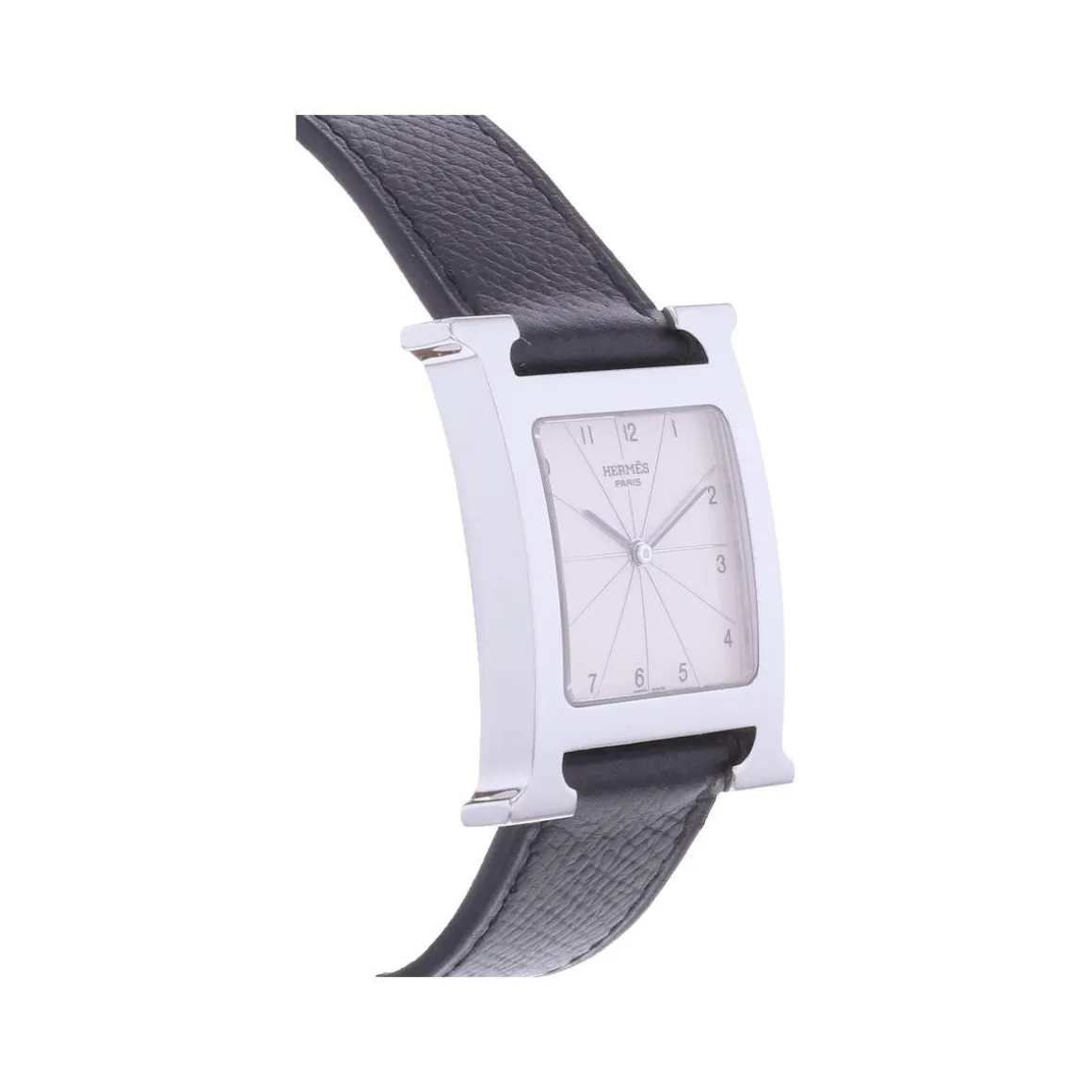 Montre d'occasion HERMES Heure H homme quartz bracelet cuir d'origine