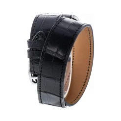 Montre d'occasion Hermès Cape Cod femme acier bracelet cuir noir