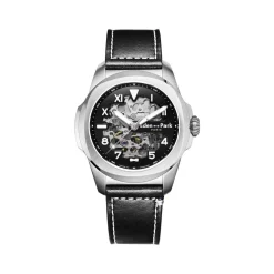 Montre EDEN PARK Sport homme automatique acier bracelet cuir noir
