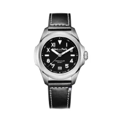Montre EDEN PARK Sport homme acier bracelet cuir noir