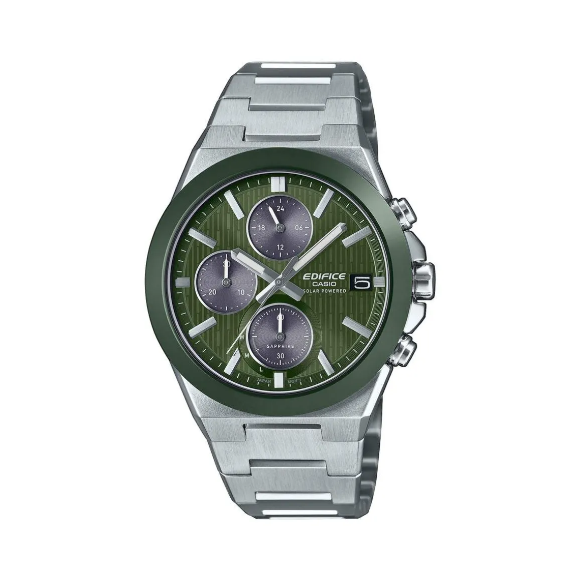 Montre EDIFICE homme cadran vert bracelet acier inoxydable