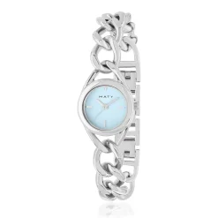 Montre femme chromée bracelet métal