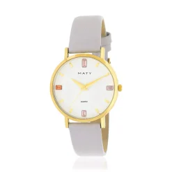 Montre femme dorée bracelet cuir violet