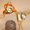 Montre femme dorée bracelet cuir orange double tour
