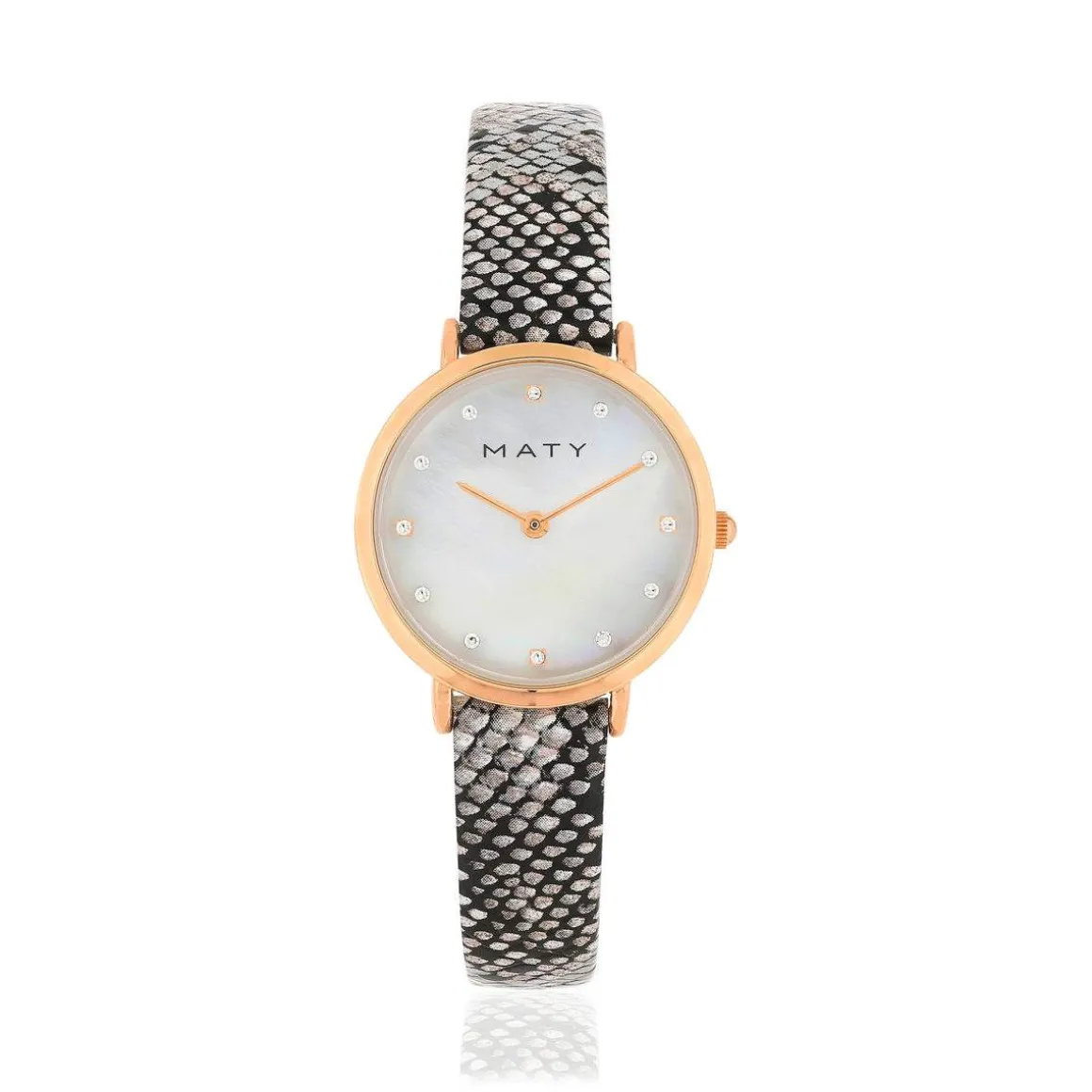 Montre femme doré rose bracelet synthétique gris