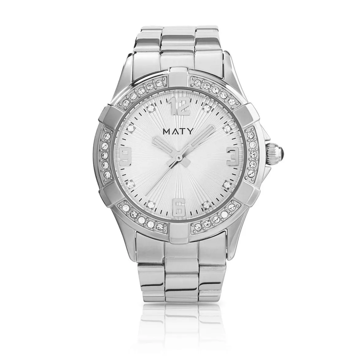 Montre femme strass bracelet acier