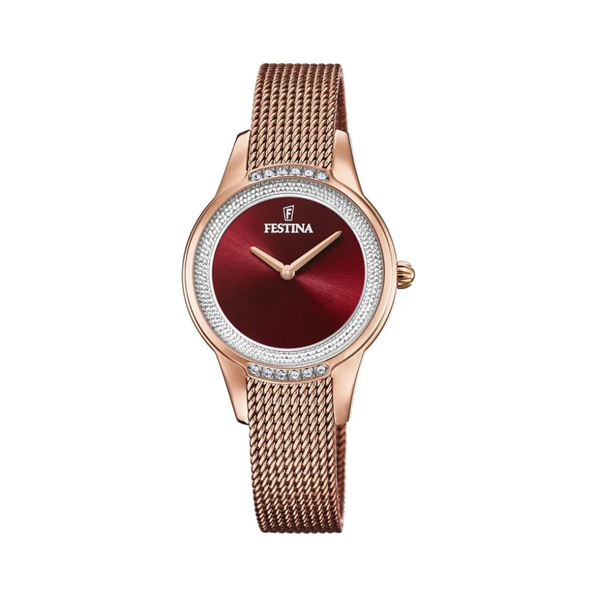 Montre Festina femme bracelet acier doré rose