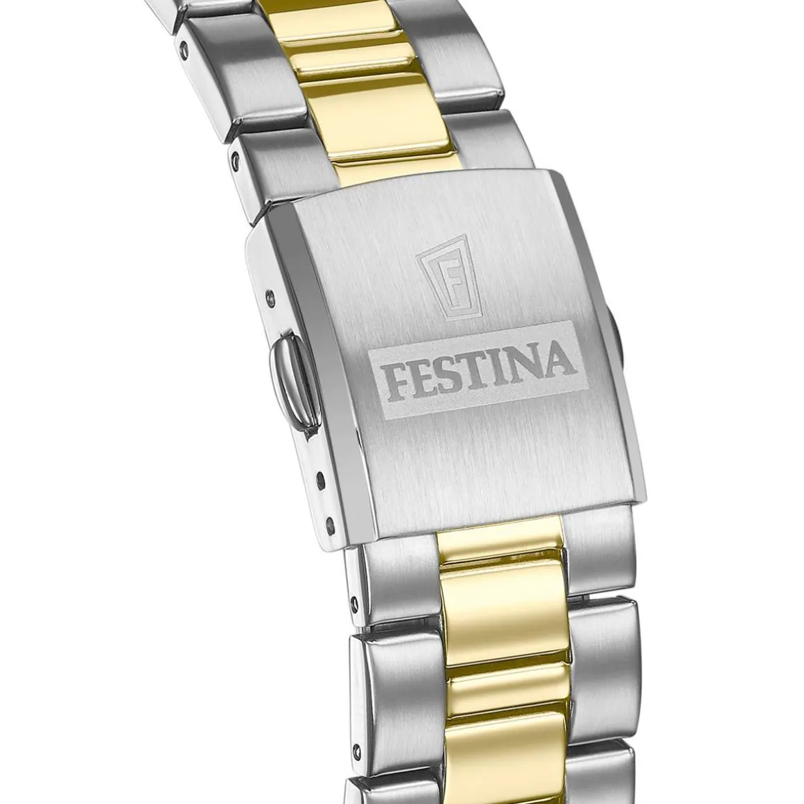 Montre Festina homme acier bracelet acier bicolore jaune