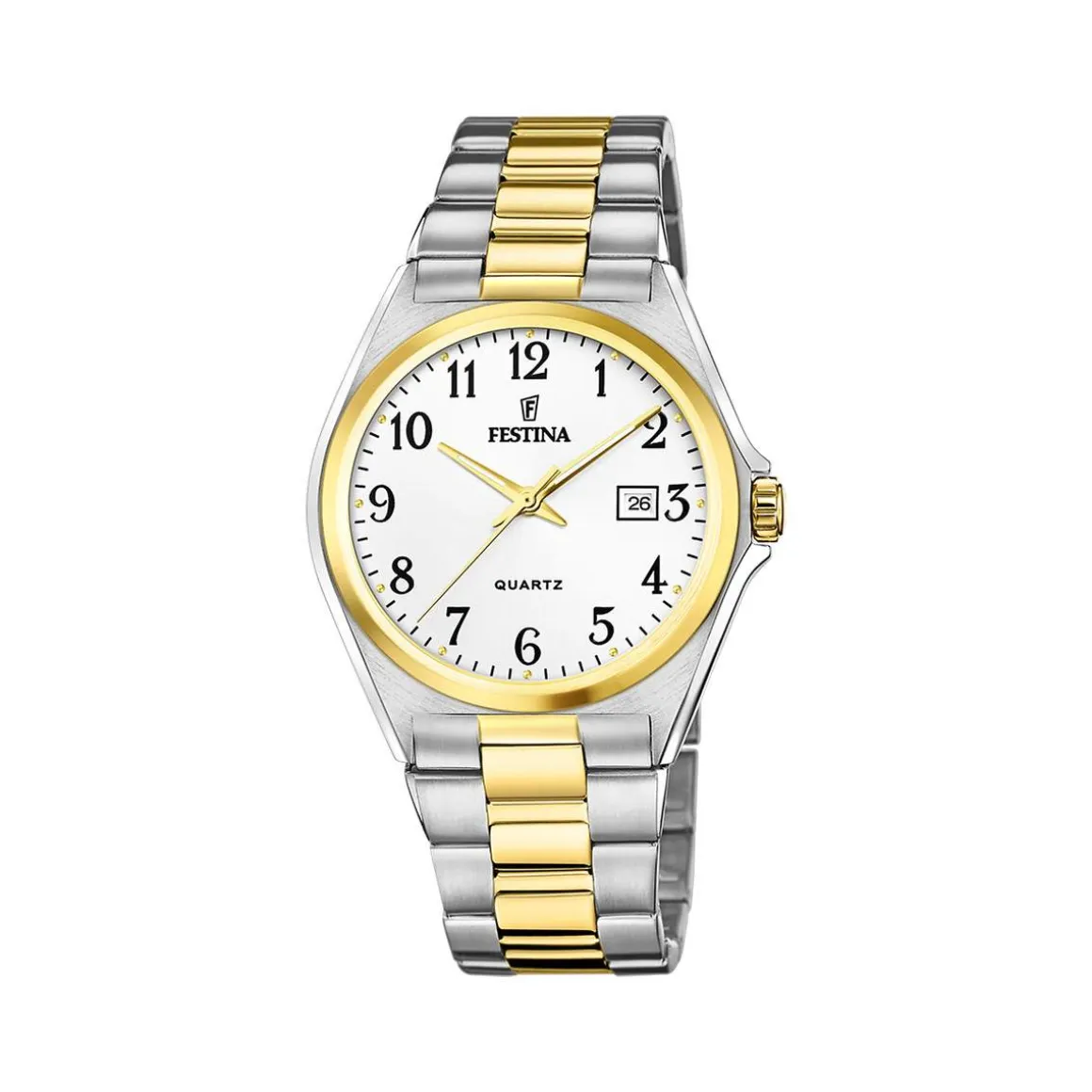 Montre Festina homme acier bracelet acier bicolore jaune