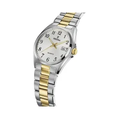 Montre Festina homme acier bracelet acier bicolore jaune