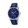 Montre Festina homme acier cuir bleu