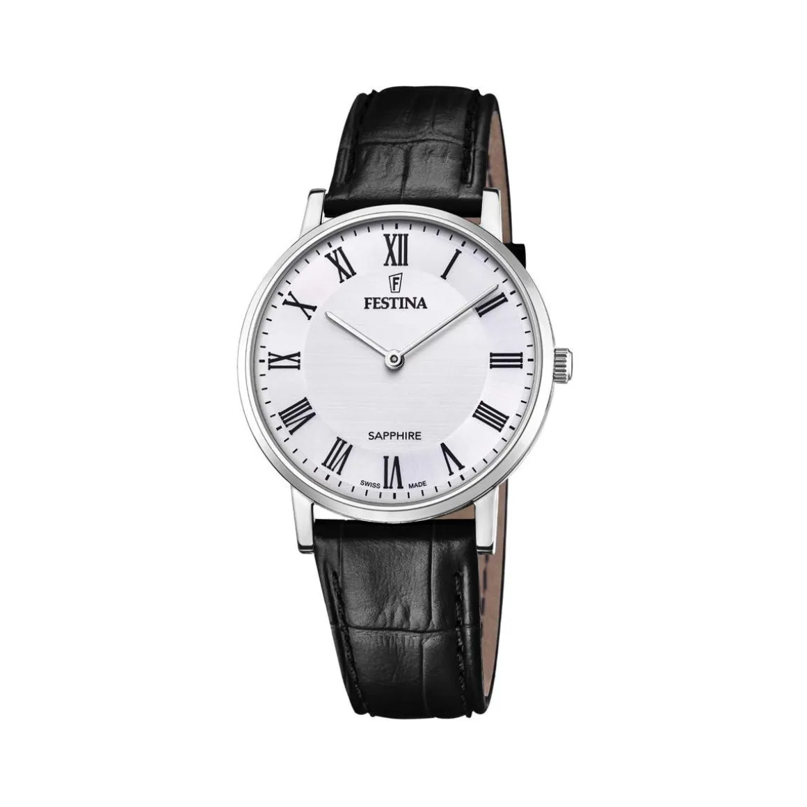 Montre Festina homme acier cuir noir