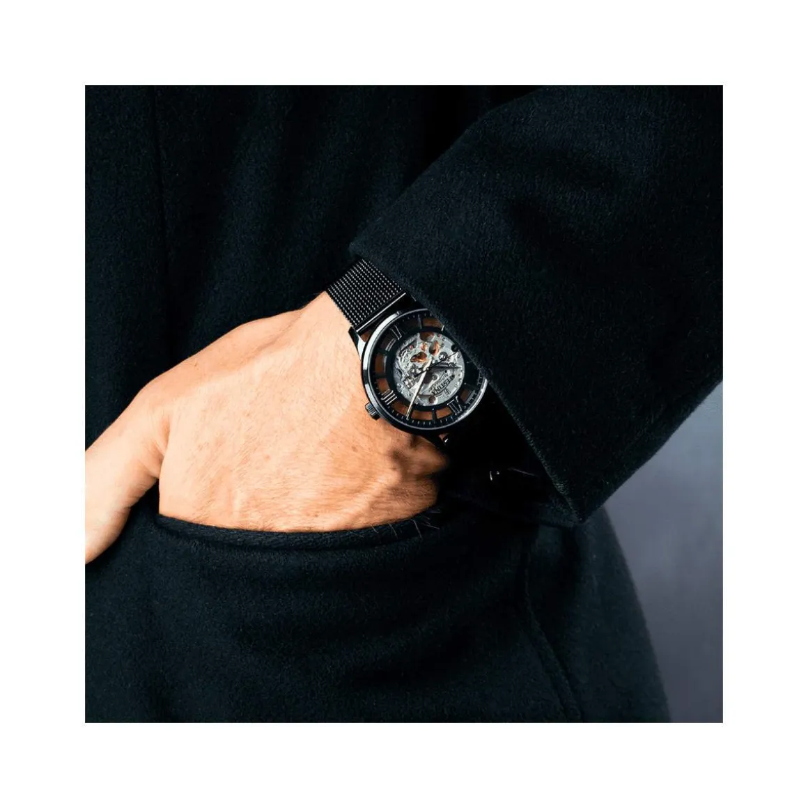 Montre Festina homme automatique bracelet acier noir