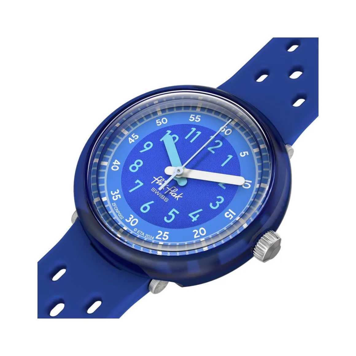 Montre FLIK FLAK bubbly hours enfant bracelet silicone bleu