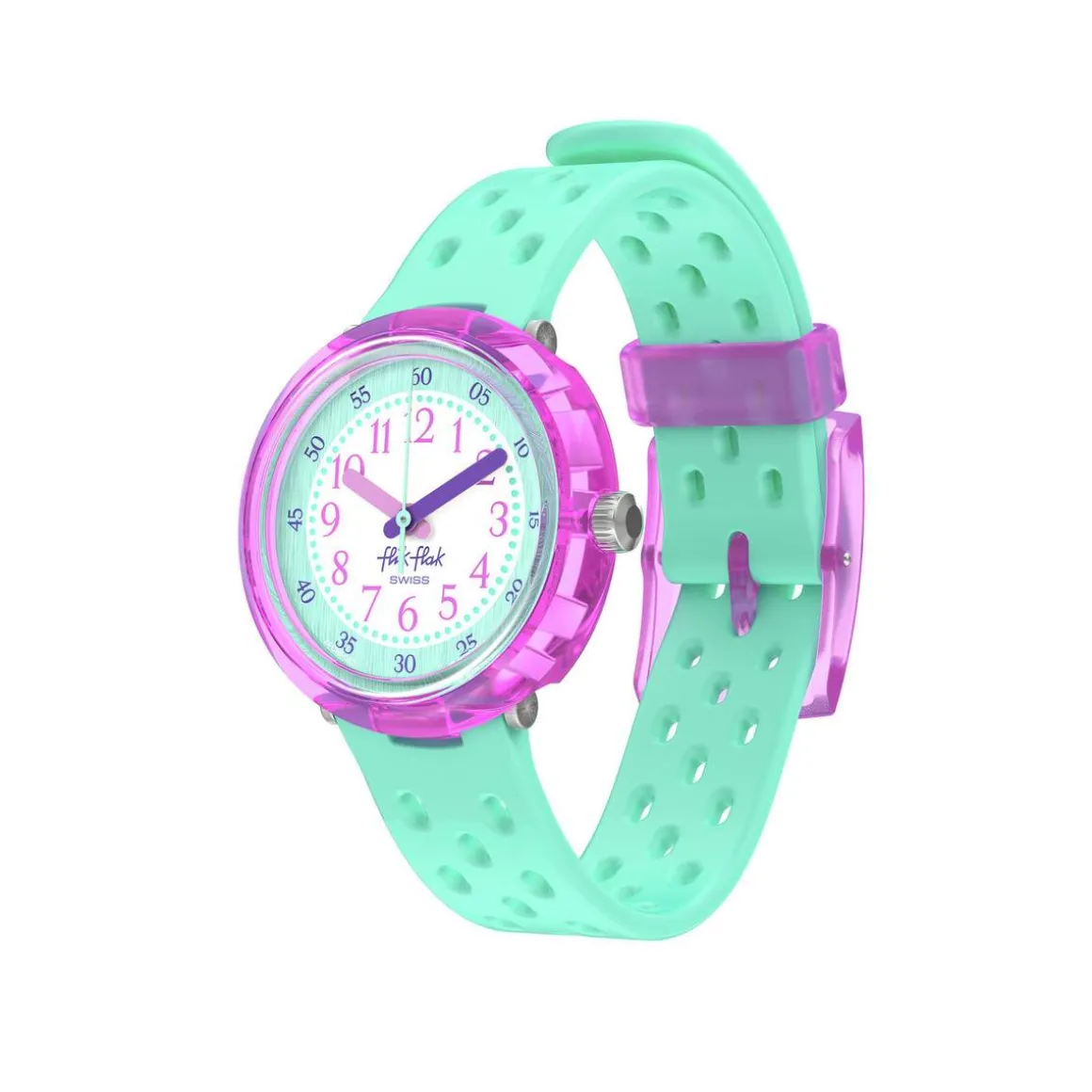 Montre FLIK FLAK bubbly hours enfant bracelet silicone vert