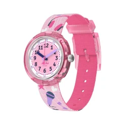 Montre FLIK FLAK Classroom Creations enfant cadran rose bracelet pet recycle rose