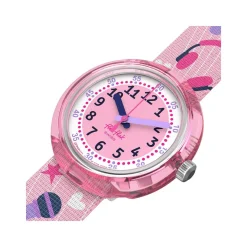 Montre FLIK FLAK Classroom Creations enfant cadran rose bracelet pet recycle rose