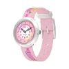 Montre FLIK FLAK Classroom Creations enfant cadran bleu bracelet pet recycle rose